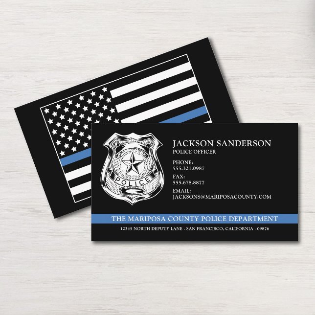 Cartão De Visita Polícia do Departamento de Polícia (Police Officer Department Law Enforcement Badge Business Card)
