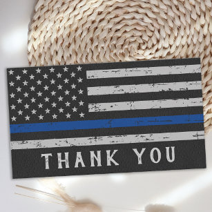 Cartão De Visita Polícia Personalizada - Linha Azul Fino Obrigado