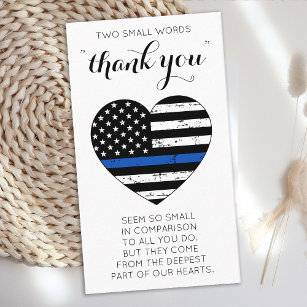 Cartão De Visita Polícia Thin Blue Line Bandeira Americana Obrigado