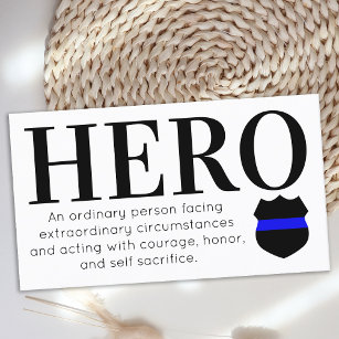 Cartão De Visita Policial Herói Linha Azul Thin Obrigado