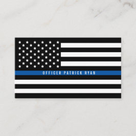 Cartão De Visita Policial Thin Blue Line American Flag Professional