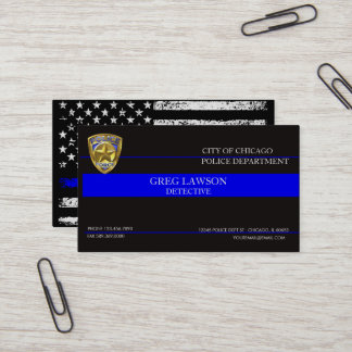 Cartão De Visita Policial Thin Blue Line Flag Polícia