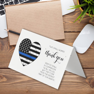 Cartão De Visita Policial Thin Blue Line Personalizado Obrigado