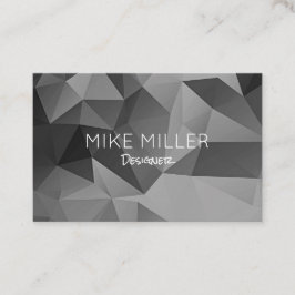 Cartão De Visita Poly Geometric Angles Cinza Moderna Legal
