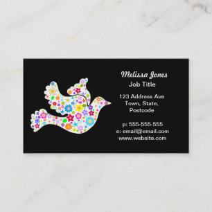 Cartão De Visita Pomba branca das flores