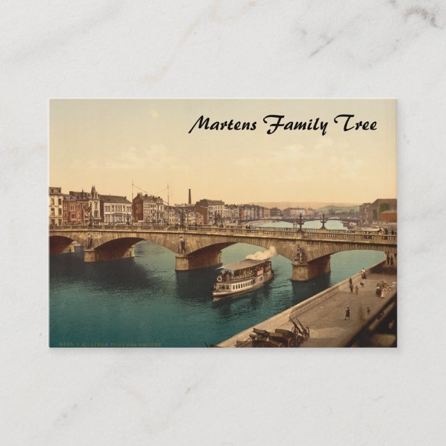 Cartão De Visita Ponte dos arcos, Liège, Bélgica (Frente)