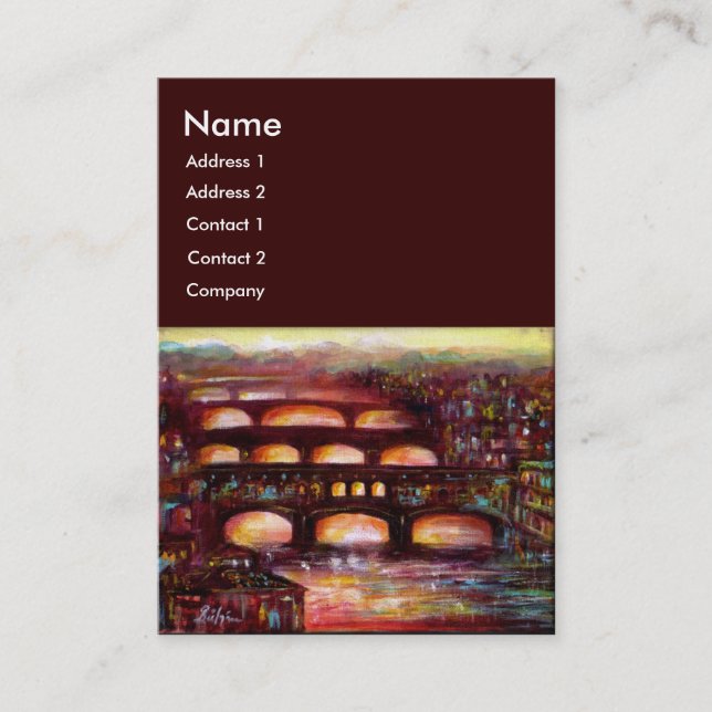 Cartão De Visita Ponte Vecchio e Outras Pontes de Florença (Frente)