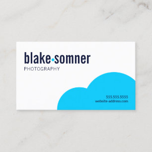 Cartão De Visita Ponto Azul Moderno e Negrito