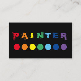 Cartão De Visita Pontos coloridos arco-íris de pintores elegantes