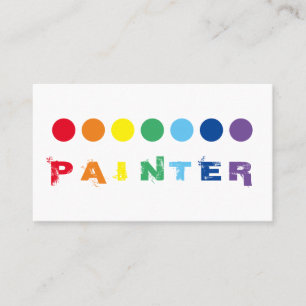 Cartão De Visita Pontos coloridos arco-íris de pintores elegantes