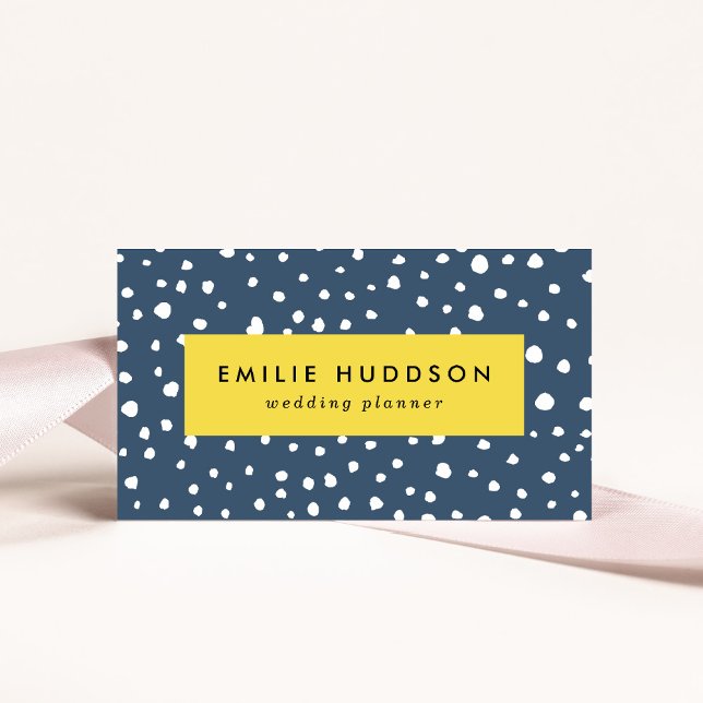 Cartão De Visita Pontos Dalmáticos Azuis do marinho, Pontos Dalmáti (Criador carregado)