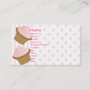 Cartão De Visita Pontos e listras e cupcakes