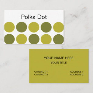 Cartão De Visita Pontos Polka Verdes