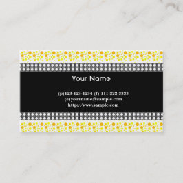 Cartão De Visita pontos, preto, branco e amarelo