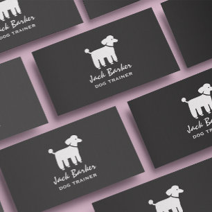 Cartão De Visita Poodle Branco Gráfico