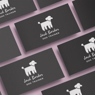 Cartão De Visita Poodle Branco Gráfico