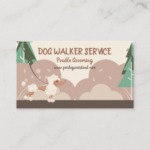 Cartão De Visita Poodle Collar Dog Walker Service