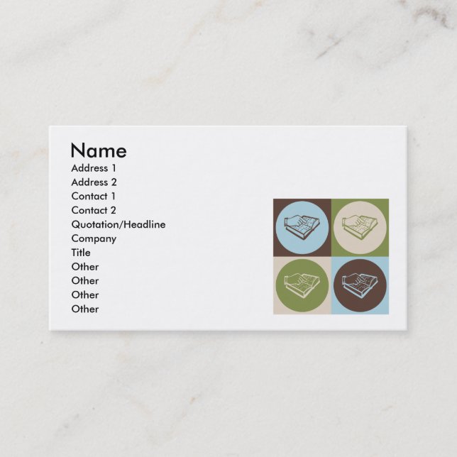 Cartão De Visita Pop art que ensina o cego (Frente)