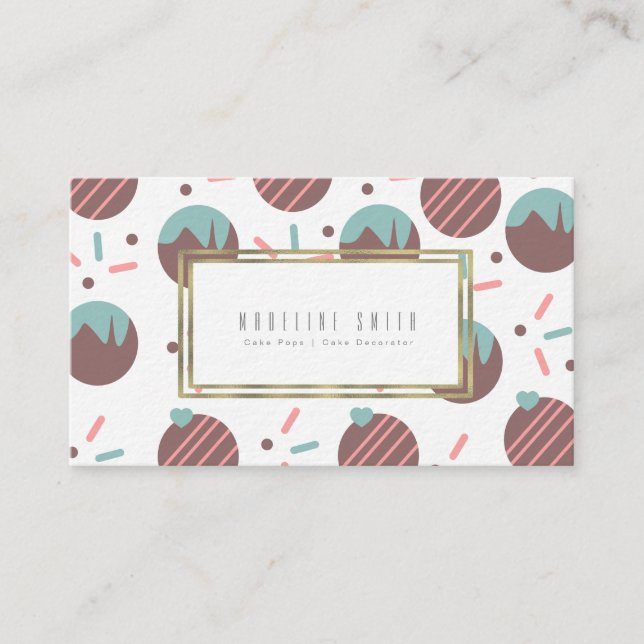 Cartão De Visita Pop De Baker Desperdício De Bolo De Cabeça De Cora (Frente)