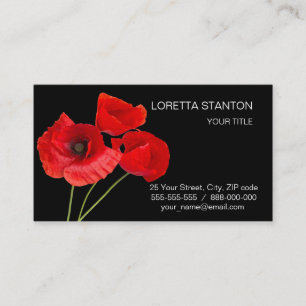 Cartão De Visita Poppies