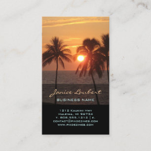 Cartão De Visita Pôr do sol na praia havaiana da PixDezines