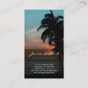 Cartão De Visita Pôr do sol na praia havaiana da PixDezines
