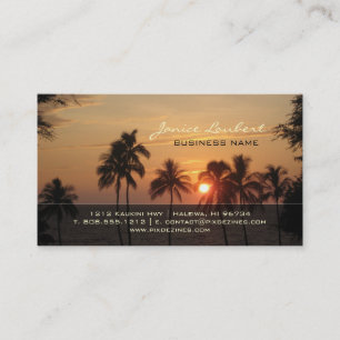 Cartão De Visita Pôr do sol na praia havaiana da PixDezines