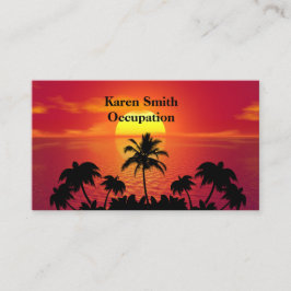Cartão De Visita Pôr do sol tropical