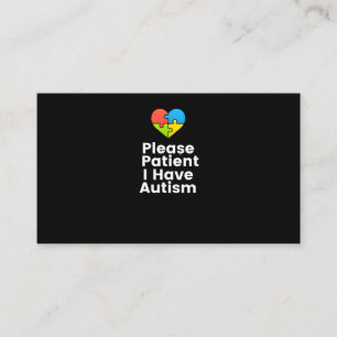 Cartão De Visita Por Favor, Paciente Eu Tenho Autismo Camisa Autism
