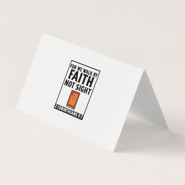 Cartão De Visita Porque caminhamos por fé religiosa cristã bi (Frente)