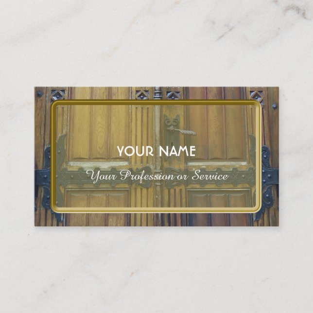 Cartão De Visita Porta antiga com pequenas peças metálicas em ferro (Frente)