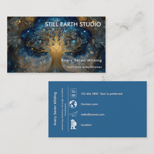 Cartão De Visita Portal Celestial | Árvore da Vida (Frente/Verso)