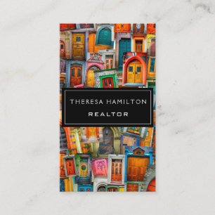 Cartão De Visita Portas clássicas modernas profissionais dos bens