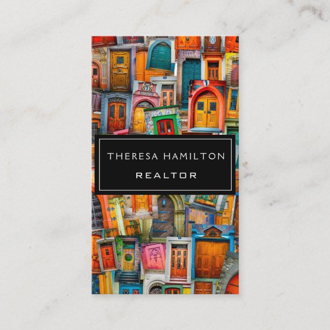 Cartão De Visita Portas clássicas modernas profissionais dos bens (Frente)