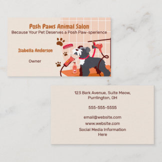 Cartão De Visita Posh Paws Pet Salon
