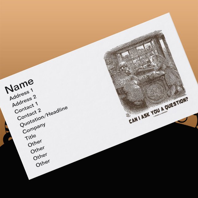 Cartão De Visita Posso eu fazer-lhe uma pergunta? (Carneiros de (Wonderland query business card featuring for anyone who is a curious person)
