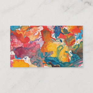 Cartão De Visita Poster de Abstrato de pintura perfurada colorida