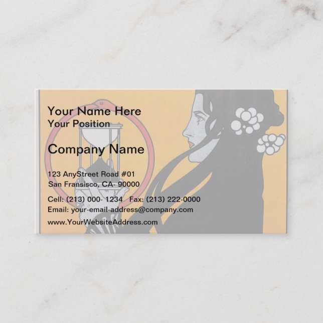 Cartão De Visita Poster de Koloman Moser- para o calendário de (Frente)