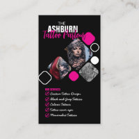 Poster de Tatuagem - Preto-Rosa Personalizado