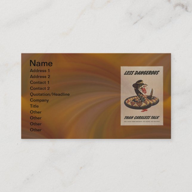 Cartão De Visita Poster Patriótico do WII (Frente)