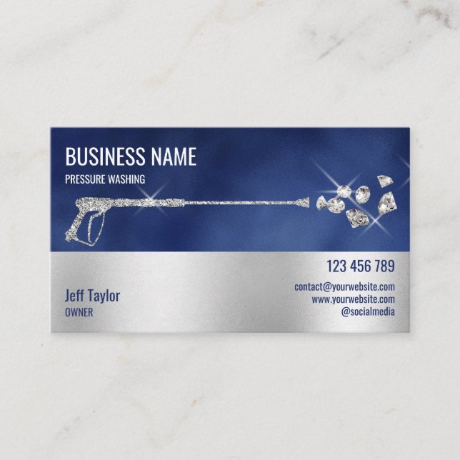 Cartão De Visita Potência de lavagem da pressão profissional (Frente)