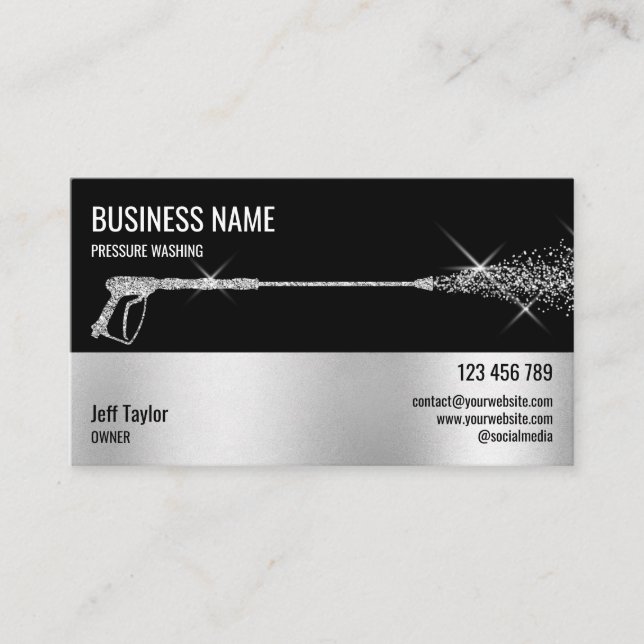 Cartão De Visita Potência de lavagem da pressão profissional (Frente)