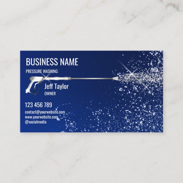 Cartão De Visita Potência de lavagem da pressão profissional (Frente)