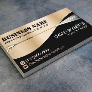 Cartão De Visita Potência de lavagem de pressão Limpeza Dourada m