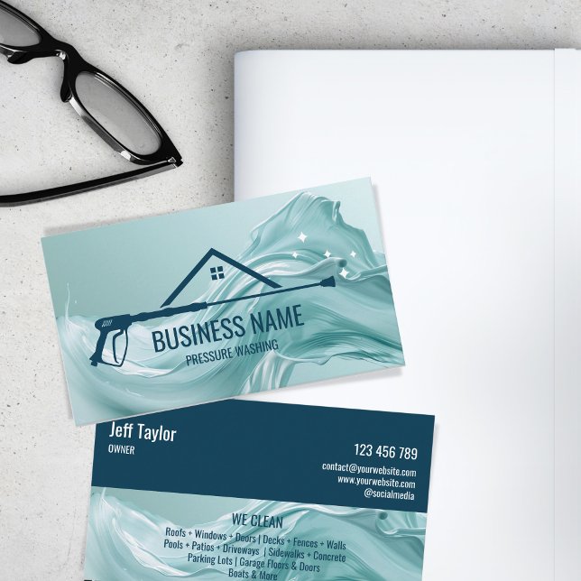 Cartão De Visita Potência de Lavagem de Pressão Profissional Bu (Criador carregado)
