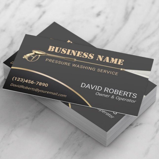 Cartão De Visita Potência Washer Pressão Lavando Pro House Limpeza (Criador carregado)