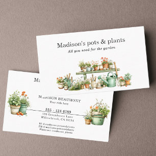 Cartão De Visita Potes e plantas aquáticas