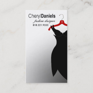 Cartão De Visita "Pouco desenhador de moda do vestido preto",