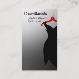 Cartão De Visita "Pouco desenhador de moda do vestido preto",