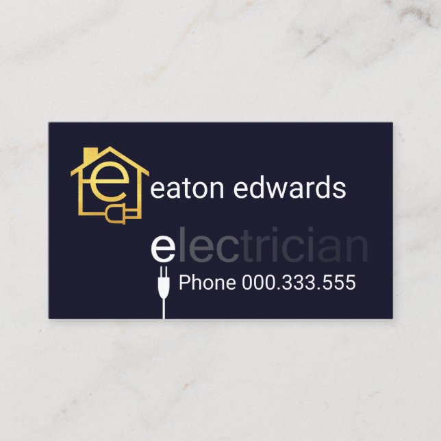 Cartão De Visita Power Plug Electronics Bokeh (Frente)